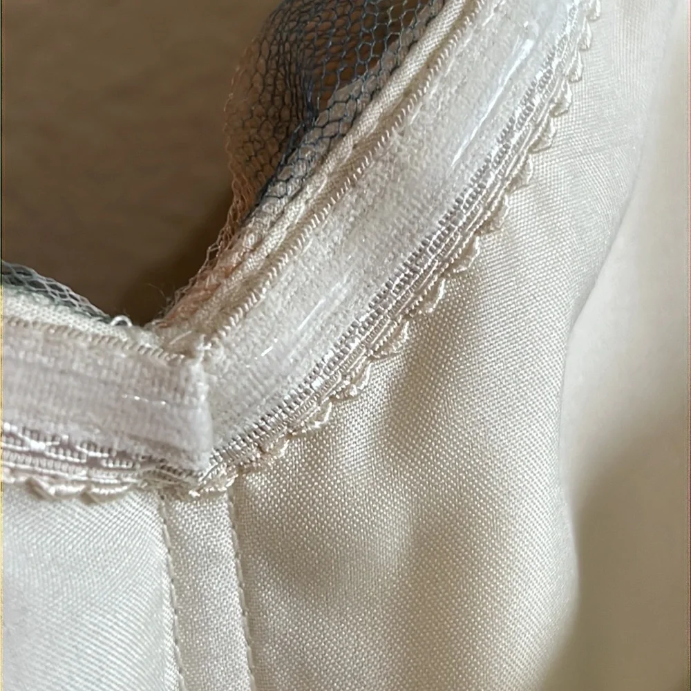Jenny‎ Yoo Ivory Sage Maia Printed Tulle Sweetheart Strapless Dress Women Medium
